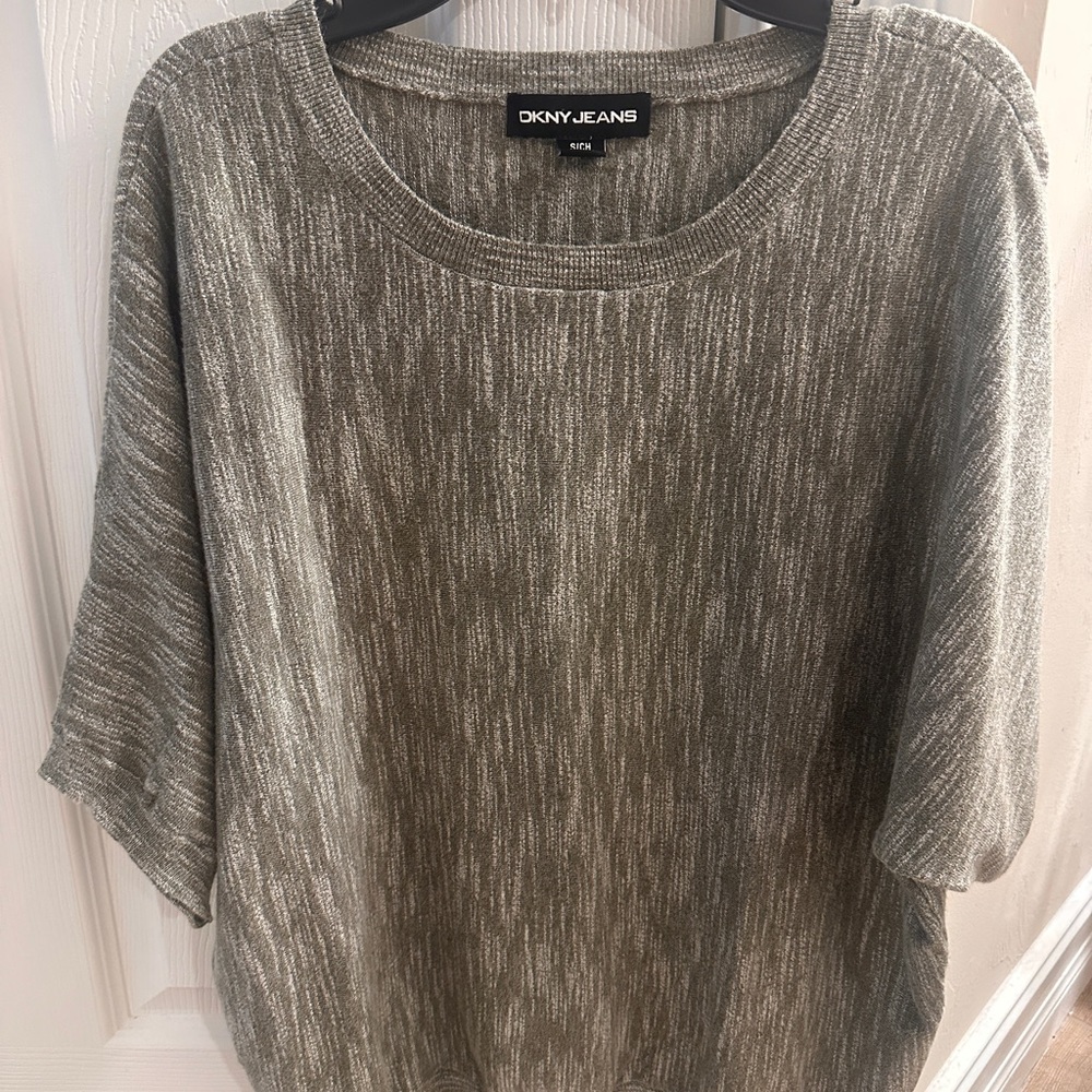 DKNY Metallic Gray Blouse